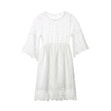 Load image into Gallery viewer, White Floral Lace Summer Sundress